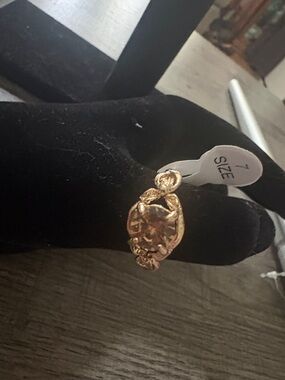 Gold-Tone Crystal Accent Costume Ring - Size 7